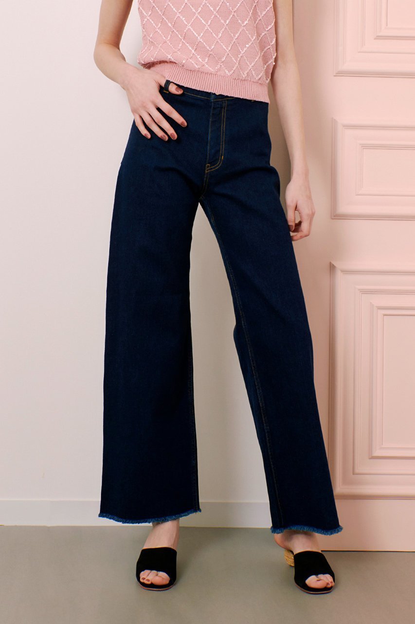 【アルアバイル/allureville】の【Loulou Willoughby】デニムヘムフリンジパンツ 人気、トレンドファッション・服の通販 founy(ファニー) 　ファッション　Fashion　レディースファッション　Fashion for Women　パンツ　Pants & Trousers　デニムパンツ・ジーンズ・美脚デニム　Denim Jeans & Pants　おすすめ　Recommended / Our Picks　シンプル　Simple, Minimal　デニム　Denim, Jeans Material　フリンジ　Fringe, Tassel　ワイド　Wide, Wide Fit　other-6|ID: prp329100004444707 ipo3291000000032707040
