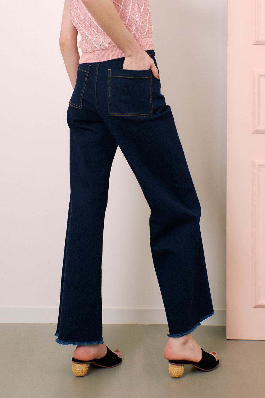【アルアバイル/allureville】の【Loulou Willoughby】デニムヘムフリンジパンツ 人気、トレンドファッション・服の通販 founy(ファニー) 　ファッション　Fashion　レディースファッション　Fashion for Women　パンツ　Pants & Trousers　デニムパンツ・ジーンズ・美脚デニム　Denim Jeans & Pants　おすすめ　Recommended / Our Picks　シンプル　Simple, Minimal　デニム　Denim, Jeans Material　フリンジ　Fringe, Tassel　ワイド　Wide, Wide Fit　other-7|ID: prp329100004444707 ipo3291000000032707041
