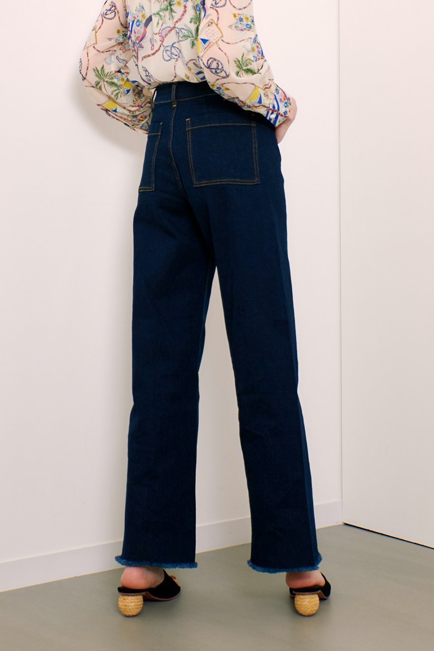 【アルアバイル/allureville】の【Loulou Willoughby】デニムヘムフリンジパンツ 人気、トレンドファッション・服の通販 founy(ファニー) 　ファッション　Fashion　レディースファッション　Fashion for Women　パンツ　Pants & Trousers　デニムパンツ・ジーンズ・美脚デニム　Denim Jeans & Pants　おすすめ　Recommended / Our Picks　シンプル　Simple, Minimal　デニム　Denim, Jeans Material　フリンジ　Fringe, Tassel　ワイド　Wide, Wide Fit　other-8|ID: prp329100004444707 ipo3291000000032707042