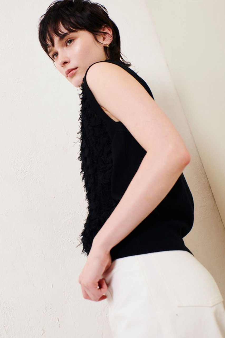 【アルアバイル/allureville】のシアーカットJQ プルオーバー 人気、トレンドファッション・服の通販 founy(ファニー) 　ファッション　Fashion　レディースファッション　Fashion for Women　トップス・カットソー　Cut & Sew Tops　ニット　Knit Tops & Sweaters　カジュアルプルオーバー・ニットトップス　Pullovers & Knit Tops / Casual Pullovers　エレガント 上品　Elegant　コンパクト　Compact, Small Size　シアー　Sheer, See-Through　シンプル　Simple, Minimal　ジャカード／ジャガード　Jacquard, Woven Pattern　ノースリーブ　Sleeveless, No-Sleeve　other-7|ID: prp329100004444708 ipo3291000000032935868