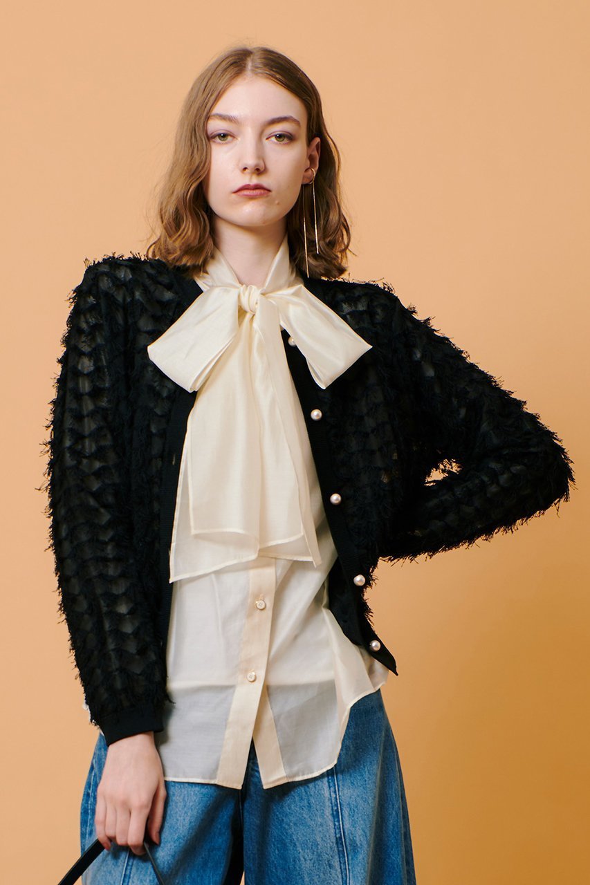【アルアバイル/allureville】のシアーカットJQ カーディガン 人気、トレンドファッション・服の通販 founy(ファニー) 　ファッション　Fashion　レディースファッション　WOMEN　トップス・カットソー　Tops/Tshirt　ニット　Knit Tops　カーディガン　Cardigans　エレガント 上品　Elegant　カーディガン　Cardigan　コンパクト　Compact　シアー　Sheer　ジャカード　Jacquard　パール　Pearl　フロント　Front　other-6|ID: prp329100004444709 ipo3291000000031632091