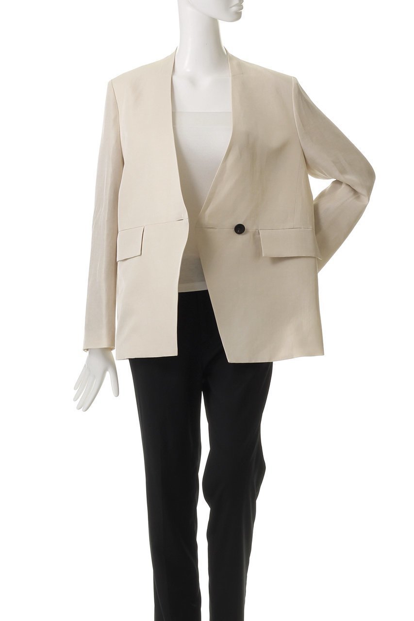 【デパリエ/DEPAREILLE】のトリアセテートリネンノーカラージャケット 人気、トレンドファッション・服の通販 founy(ファニー) 　ファッション　Fashion　レディースファッション　WOMEN　アウター　Coat Outerwear　ジャケット　Jackets　ノーカラージャケット　No Collar Leather Jackets　おすすめ　Recommend　シンプル　Simple　ジャケット　Jacket　セットアップ　Set Up　フェミニン　Feminine　マニッシュ　Mannish　リネン　Linen　リラックス　Relax　エレガント 上品　Elegant　other-7|ID: prp329100004444715 ipo3291000000031325673