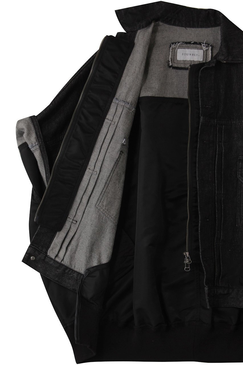 【ヒューエルミュージアム/hueLe Museum】の【STUMBLY】Deim / MA-1 Combi Gilet Poncho 人気、トレンドファッション・服の通販 founy(ファニー) 　ファッション　Fashion　レディースファッション　Fashion for Women　アウター　Coat / Outerwear Collection　レディースジャケット・軽アウター　Jackets　MA-1ジャケット　MA-1 Bomber Jackets / Flight Jackets　おすすめ　Recommended / Our Picks　ジャケット　Jacket, Outerwear　デニム　Denim, Jeans Material　ベスト　Vest, Waistcoat　other-6|ID: prp329100004444717 ipo3291000000032967370