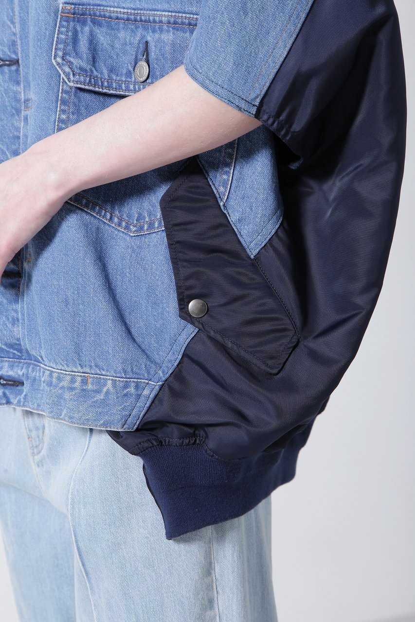 【ヒューエルミュージアム/hueLe Museum】の【STUMBLY】Deim / MA-1 Combi Gilet Poncho 人気、トレンドファッション・服の通販 founy(ファニー) 　ファッション　Fashion　レディースファッション　Fashion for Women　アウター　Coat / Outerwear Collection　レディースジャケット・軽アウター　Jackets　MA-1ジャケット　MA-1 Bomber Jackets / Flight Jackets　おすすめ　Recommended / Our Picks　ジャケット　Jacket, Outerwear　デニム　Denim, Jeans Material　ベスト　Vest, Waistcoat　other-8|ID: prp329100004444717 ipo3291000000032967373
