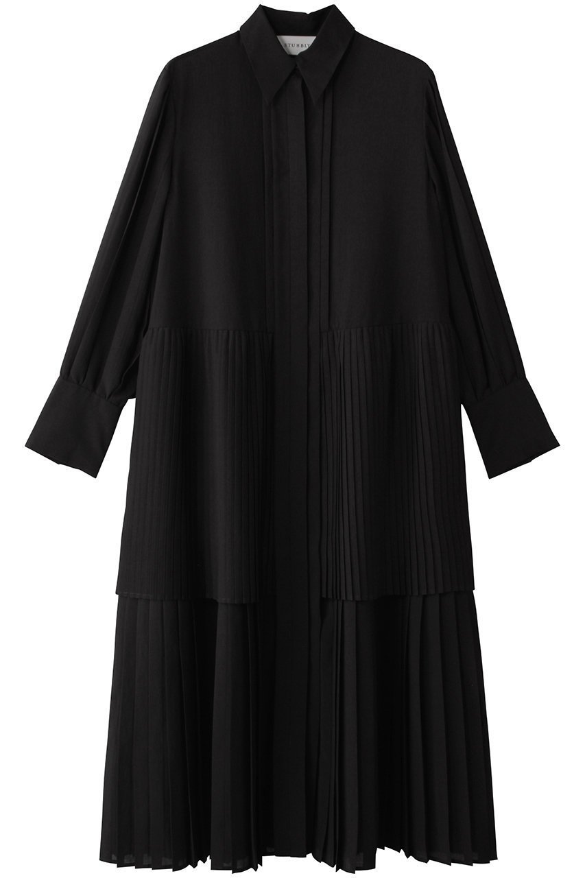 【ヒューエルミュージアム/hueLe Museum】の【STUMBLY】PLeated Combination Dress 人気、トレンドファッション・服の通販 founy(ファニー) 　ファッション　Fashion　レディースファッション　Fashion for Women　ワンピース　Dresses　フォーマル・パーティードレス・結婚式用ドレス　Elegant & Casual Dresses　チュニック　Tunic Tops & Dresses　おすすめ　Recommended / Our Picks　エレガント 上品　Elegant　チュニック　Tunic, Long Top　プリーツ　Pleats, Pleated　ロング　Long, Long-Length　 other-1|ID: prp329100004444718 ipo3291000000032877894