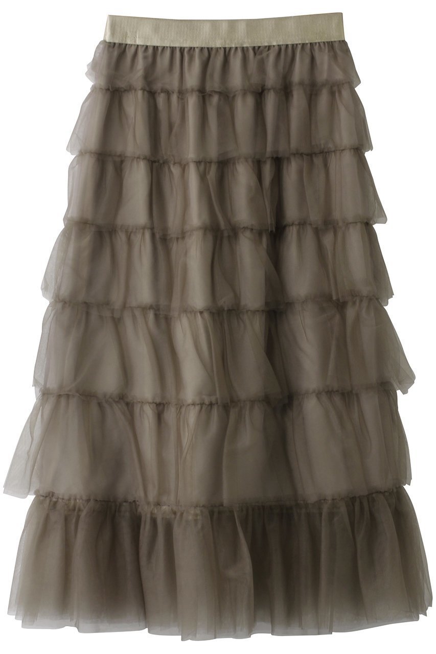 【ヒューエルミュージアム/hueLe Museum】の【STUMBLY】Layered Tulle Skirt インテリア・キッズ・メンズ・レディースファッション・服の通販 founy(ファニー) 　ファッション　Fashion　レディースファッション　Fashion for Women　スカート　Skirts　ロングスカート　Long Skirts / Maxi & Midi Skirts　オケージョン　Occasion Wear　チュール　Tulip, Tulip Motif　リュクス　Luxury, Elegant, High-End, Chic　ロング　Long, Long-Length　カーキ|ID: prp329100004444720 ipo3291000000032824997