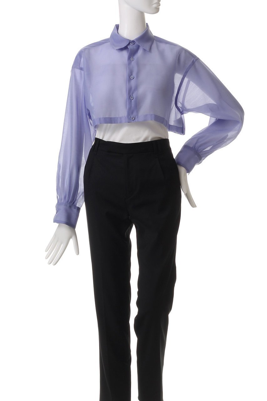 【ヒューエルミュージアム/hueLe Museum】の【STUMBLY】Sheer Cropped Shirt 人気、トレンドファッション・服の通販 founy(ファニー) 　ファッション　Fashion　レディースファッション　WOMEN　トップス・カットソー　Tops/Tshirt　シャツ/ブラウス　Shirts/Blouses　おすすめ　Recommend　クロップド　Cropped　スリーブ　Sleeve　ロング　Long　ワイド　Wide　エレガント 上品　Elegant　other-2|ID: prp329100004444721 ipo3291000000031255391