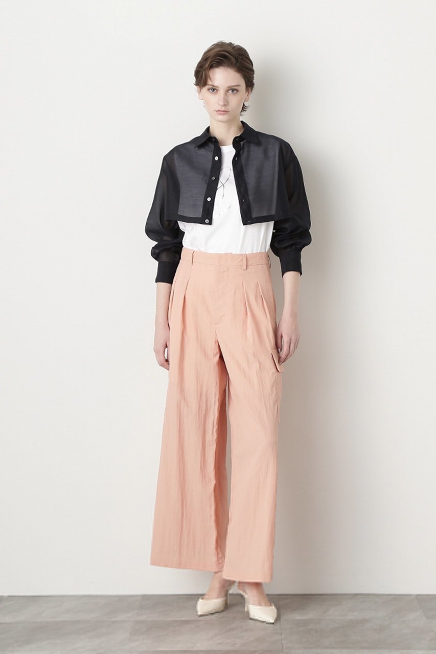 【ヒューエルミュージアム/hueLe Museum】の【STUMBLY】Sheer Cropped Shirt 人気、トレンドファッション・服の通販 founy(ファニー) 　ファッション　Fashion　レディースファッション　WOMEN　トップス・カットソー　Tops/Tshirt　シャツ/ブラウス　Shirts/Blouses　おすすめ　Recommend　クロップド　Cropped　スリーブ　Sleeve　ロング　Long　ワイド　Wide　エレガント 上品　Elegant　other-6|ID: prp329100004444721 ipo3291000000031617096