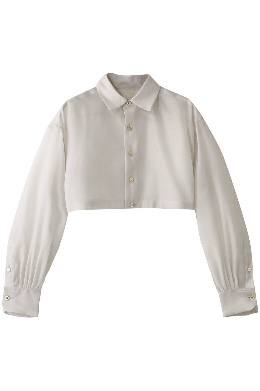 【ヒューエルミュージアム/hueLe Museum】の【STUMBLY】Sheer Cropped Shirt インテリア・キッズ・メンズ・レディースファッション・服の通販 founy(ファニー) 　ファッション　Fashion　レディースファッション　Fashion for Women　トップス・カットソー　Cut & Sew Tops　シャツ・ブラウス・オフィスカジュアル　Elegant Blouses & Button-Ups　おすすめ　Recommended / Our Picks　クロップド　Cropped, Short Length　スリーブ　Sleeve, Long Sleeve / Short Sleeve　ロング　Long, Long-Length　ワイド　Wide, Wide Fit　エレガント 上品　Elegant　ホワイト|ID: prp329100004444721 ipo3291000000032869246