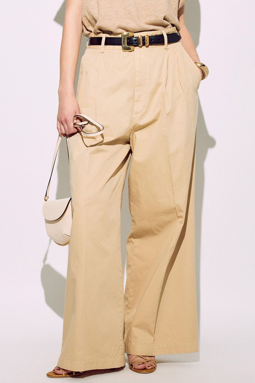 【ブリル/BRILL】のコットンタックワイドパンツ 人気、トレンドファッション・服の通販 founy(ファニー) 　ファッション　Fashion　レディースファッション　WOMEN　パンツ　Pants　ストレート　Straight　スラックス　Slacks　ツイル　Twill　エレガント 上品　Elegant　 other-1|ID: prp329100004444725 ipo3291000000031065828