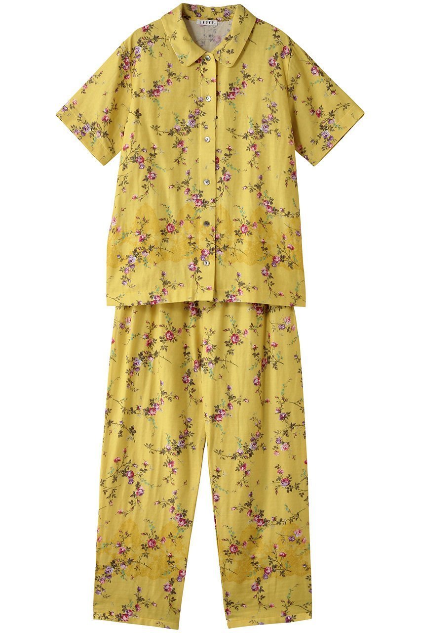【イクコ/IKUKO】のダブルガーゼ花柄プリント襟付き半袖パジャマ 人気、トレンドファッション・服の通販 founy(ファニー) 　ファッション　Fashion　レディースファッション　Fashion for Women　トップス・カットソー　Cut & Sew Tops　花柄・フラワープリント・モチーフ　Floral Prints & Motifs / Flower Pattern Tops　アンティーク　Antique-Inspired　ダブル　Double, Double-Breasted　パジャマ　Pajamas, Sleepwear　フェミニン　Feminine, Girly　プリント　Print, Printed Pattern　マニッシュ　Mannish, Boyish　リラックス　Relax, Relaxed Fit　ローズ　Rose, Rose Motif　半袖　Short Sleeve, Half Sleeve　吸水　Absorbent, Quick-Dry　夏　Summer　定番　Standard, Basic Item　春　Spring　S/S・春夏　SS, Spring/Summer, Warm Season　 other-1|ID: prp329100004446170 ipo3291000000032833437