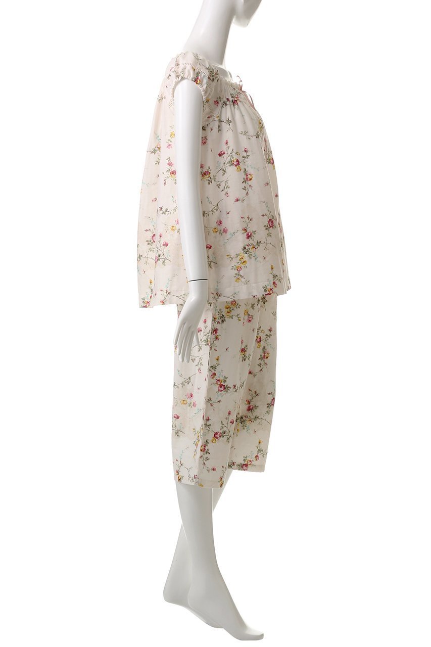 【イクコ/IKUKO】のダブルガーゼ花柄プリント フレンチスリーブパジャマ 人気、トレンドファッション・服の通販 founy(ファニー) 　ファッション　Fashion　レディースファッション　Fashion for Women　アンティーク　Antique-Inspired　ダブル　Double, Double-Breasted　パジャマ　Pajamas, Sleepwear　フェミニン　Feminine, Girly　プリント　Print, Printed Pattern　リボン　Ribbon, Bow　リラックス　Relax, Relaxed Fit　レース　Lace, Lace Fabric　ローズ　Rose, Rose Motif　吸水　Absorbent, Quick-Dry　夏　Summer　定番　Standard, Basic Item　春　Spring　S/S・春夏　SS, Spring/Summer, Warm Season　other-3|ID: prp329100004446171 ipo3291000000032833449