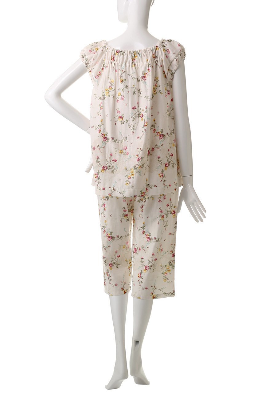 【イクコ/IKUKO】のダブルガーゼ花柄プリント フレンチスリーブパジャマ 人気、トレンドファッション・服の通販 founy(ファニー) 　ファッション　Fashion　レディースファッション　Fashion for Women　アンティーク　Antique-Inspired　ダブル　Double, Double-Breasted　パジャマ　Pajamas, Sleepwear　フェミニン　Feminine, Girly　プリント　Print, Printed Pattern　リボン　Ribbon, Bow　リラックス　Relax, Relaxed Fit　レース　Lace, Lace Fabric　ローズ　Rose, Rose Motif　吸水　Absorbent, Quick-Dry　夏　Summer　定番　Standard, Basic Item　春　Spring　S/S・春夏　SS, Spring/Summer, Warm Season　other-4|ID: prp329100004446171 ipo3291000000032833450