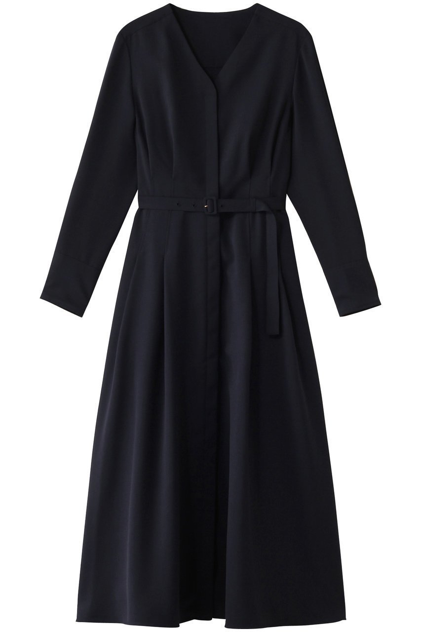 【アルアバイル/allureville】のVネックタックワンピース インテリア・キッズ・メンズ・レディースファッション・服の通販 founy(ファニー) 　ファッション　Fashion　レディースファッション　WOMEN　ワンピース　Dress　チュニック　Tunic　エレガント 上品　Elegant　シンプル　Simple　チュニック　Tunic　ロング　Long　夏　Summer　春　Spring　S/S・春夏　Ss・Spring/Summer　ネイビー|ID: prp329100004446182 ipo3291000000031077505
