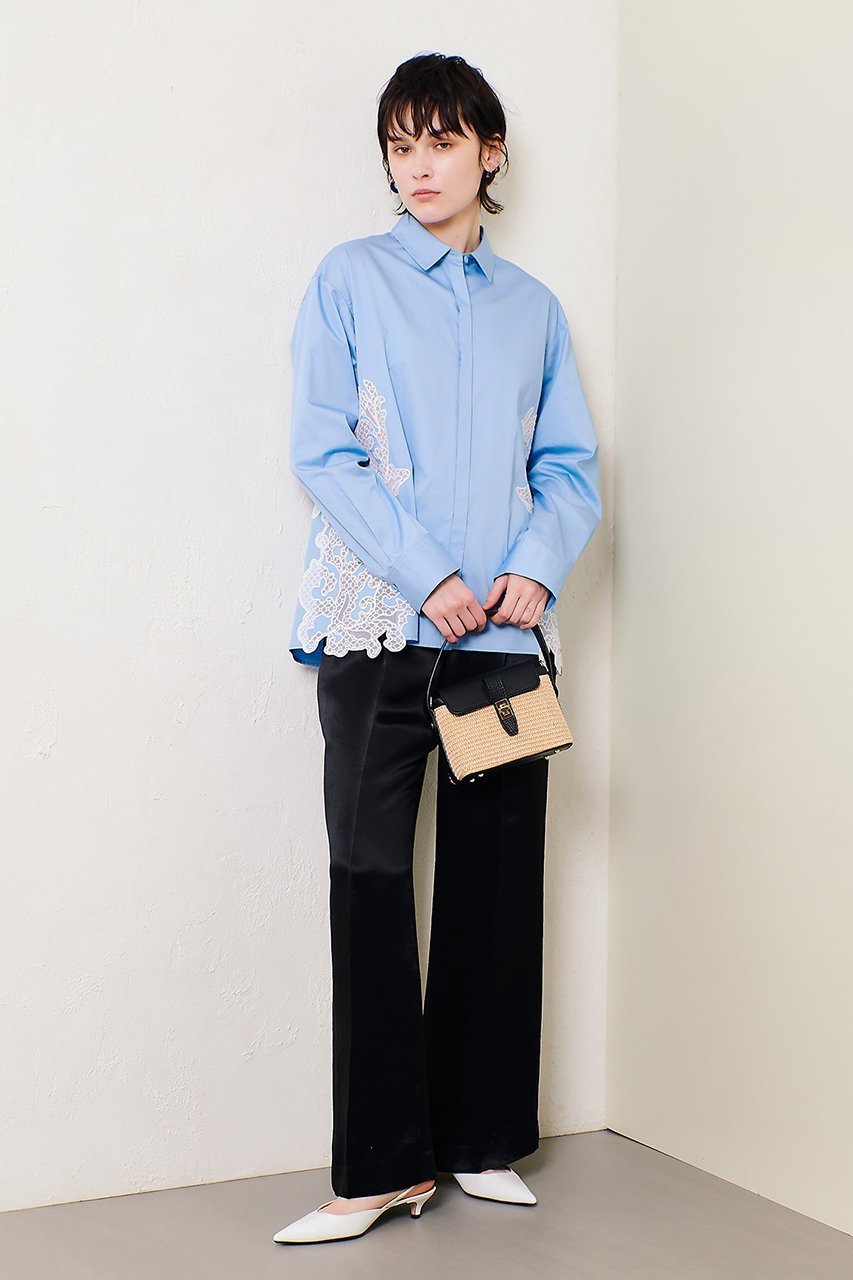 【アルアバイル/allureville】のアセテートサテンタックパンツ 人気、トレンドファッション・服の通販 founy(ファニー) 　ファッション　Fashion　レディースファッション　WOMEN　パンツ　Pants　エレガント 上品　Elegant　サテン　Satin　ジャケット　Jacket　センター　Center　フラット　Flat　ワイド　Wide　other-8|ID: prp329100004446183 ipo3291000000031325454