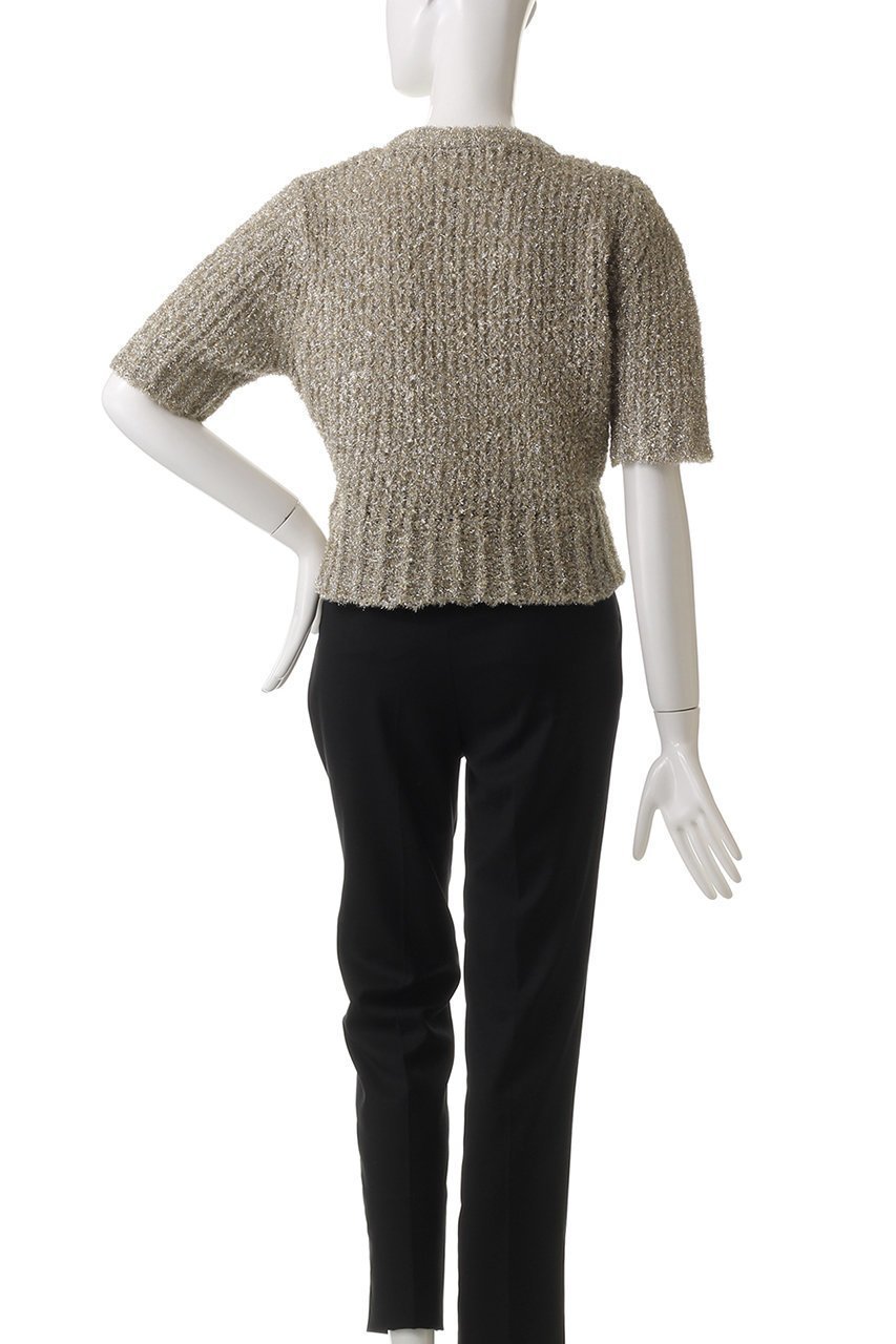 【ベイジ,/BEIGE,】のTRITOMA(トリトマ)/ラメクルーネック半袖ニット 人気、トレンドファッション・服の通販 founy(ファニー) 　ファッション　Fashion　レディースファッション　WOMEN　トップス・カットソー　Tops/Tshirt　ニット　Knit Tops　プルオーバー　Pullover　エレガント 上品　Elegant　コンパクト　Compact　ショート　Short　シンプル　Simple　デニム　Denim　半袖　Short Sleeve　other-4|ID: prp329100004446191 ipo3291000000031254729
