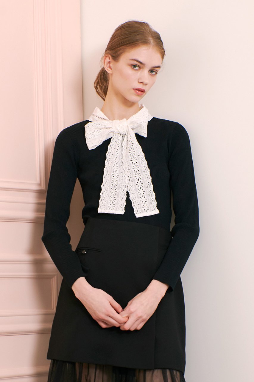 【アルアバイル/allureville】の【Loulou Willoughby】シシュウボウタイリブプルオーバー 人気、トレンドファッション・服の通販 founy(ファニー) 　ファッション　Fashion　レディースファッション　Fashion for Women　トップス・カットソー　Cut & Sew Tops　ニット　Knit Tops & Sweaters　カジュアルプルオーバー・ニットトップス　Pullovers & Knit Tops / Casual Pullovers　クラシカル　Classical, Vintage-Inspired　シンプル　Simple, Minimal　フィット　Fit, Slim Fit　エレガント 上品　Elegant　other-6|ID: prp329100004446204 ipo3291000000032706979