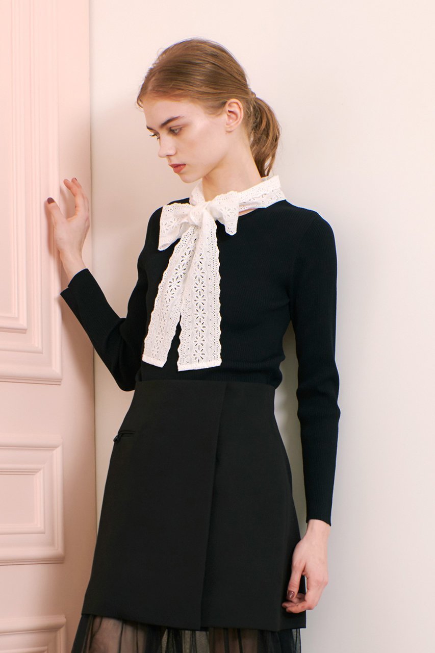 【アルアバイル/allureville】の【Loulou Willoughby】シシュウボウタイリブプルオーバー 人気、トレンドファッション・服の通販 founy(ファニー) 　ファッション　Fashion　レディースファッション　Fashion for Women　トップス・カットソー　Cut & Sew Tops　ニット　Knit Tops & Sweaters　カジュアルプルオーバー・ニットトップス　Pullovers & Knit Tops / Casual Pullovers　クラシカル　Classical, Vintage-Inspired　シンプル　Simple, Minimal　フィット　Fit, Slim Fit　エレガント 上品　Elegant　other-7|ID: prp329100004446204 ipo3291000000032706980
