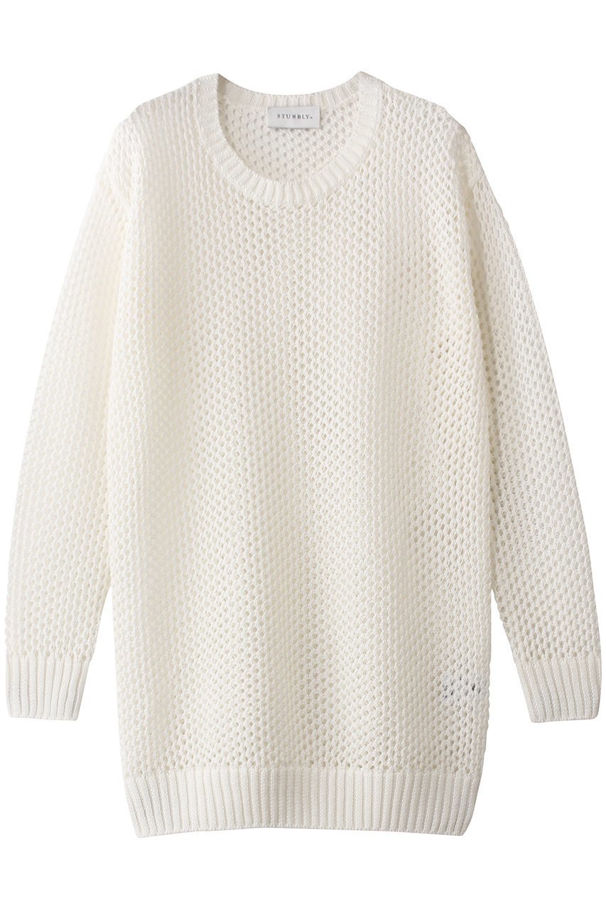 【ヒューエルミュージアム/hueLe Museum】の【STUMBLY】Gima Cotton Mesh Knit インテリア・キッズ・メンズ・レディースファッション・服の通販 founy(ファニー) 　ファッション　Fashion　レディースファッション　Fashion for Women　トップス・カットソー　Cut & Sew Tops　ニット　Knit Tops & Sweaters　カジュアルプルオーバー・ニットトップス　Pullovers & Knit Tops / Casual Pullovers　インナー　Innerwear　メッシュ　Mesh, Net Fabric　夏　Summer　ホワイト|ID: prp329100004446209 ipo3291000000032948945