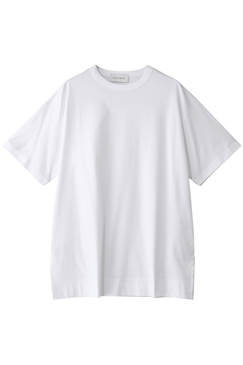【ヒューエルミュージアム/hueLe Museum】の【STUMBLY】Semi Long T-shirts インテリア・キッズ・メンズ・レディースファッション・服の通販 founy(ファニー) 　ファッション　Fashion　レディースファッション　Fashion for Women　トップス・カットソー　Cut & Sew Tops　シャツ・ブラウス・オフィスカジュアル　Elegant Blouses & Button-Ups　ロングTシャツ・Tシャツ　Longline T-Shirts & Tees　カットソー・ベーシックTシャツ　Cut-and-Sewn Tops / Stretch Tees & Basics　ショート　Short, Short Length　シンプル　Simple, Minimal　スリーブ　Sleeve, Long Sleeve / Short Sleeve　ホワイト|ID: prp329100004446211 ipo3291000000032876646