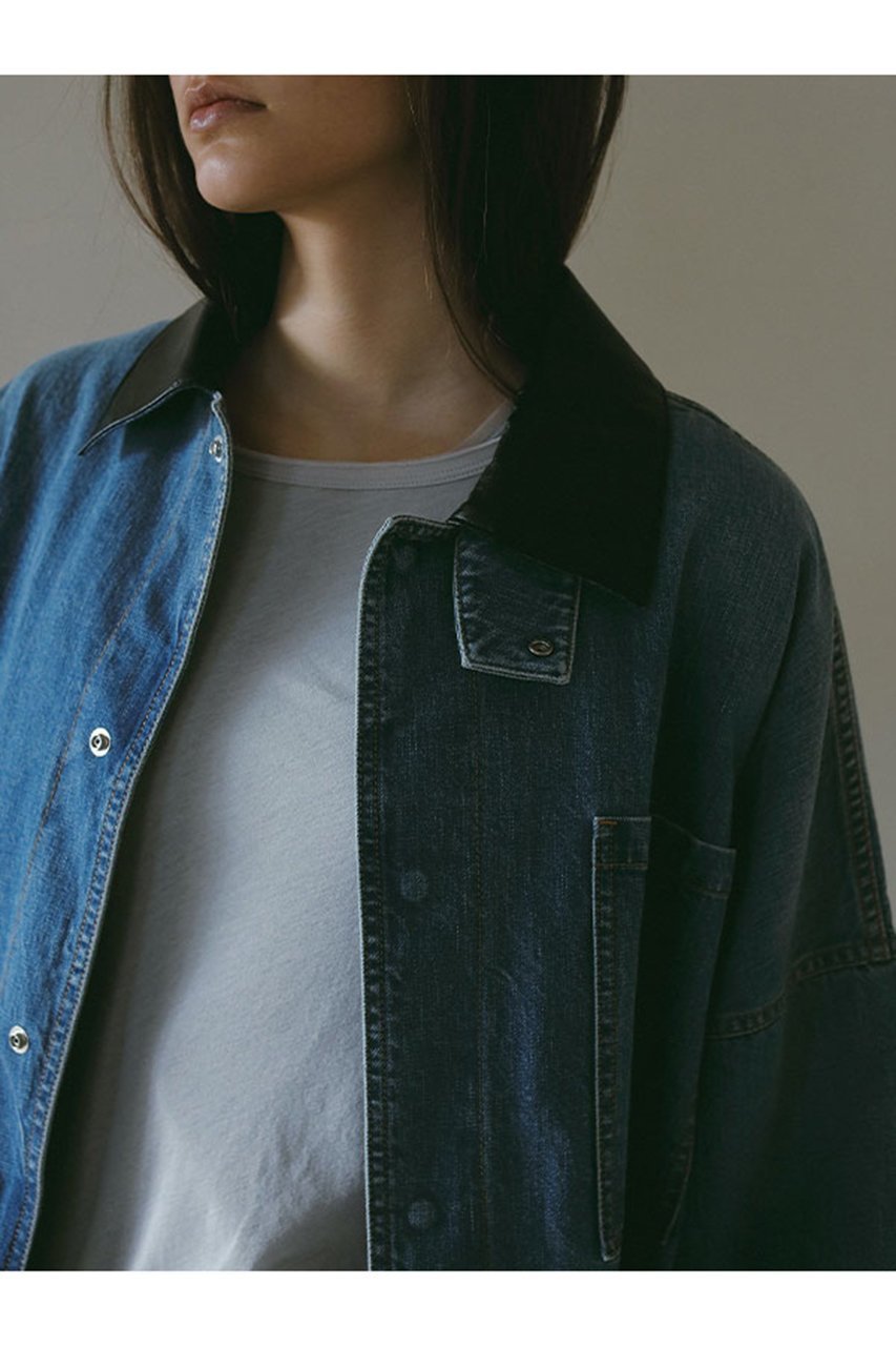 【エトレトウキョウ/ETRE TOKYO】のコンビネックワークディティールジャケット 人気、トレンドファッション・服の通販 founy(ファニー) 　ファッション　Fashion　レディースファッション　WOMEN　アウター　Coat Outerwear　ジャケット　Jackets　おすすめ　Recommend　コンビ　Combination　ジャケット　Jacket　スリーブ　Sleeve　デニム　Denim　フェイクレザー　Faux Leather　フェミニン　Feminine　フロント　Front　ミックス　Mix　ロング　Long　ワイド　Wide　ワーク　Work　ヴィンテージ　Vintage　定番　Standard　other-4|ID: prp329100004447275 ipo3291000000031254257