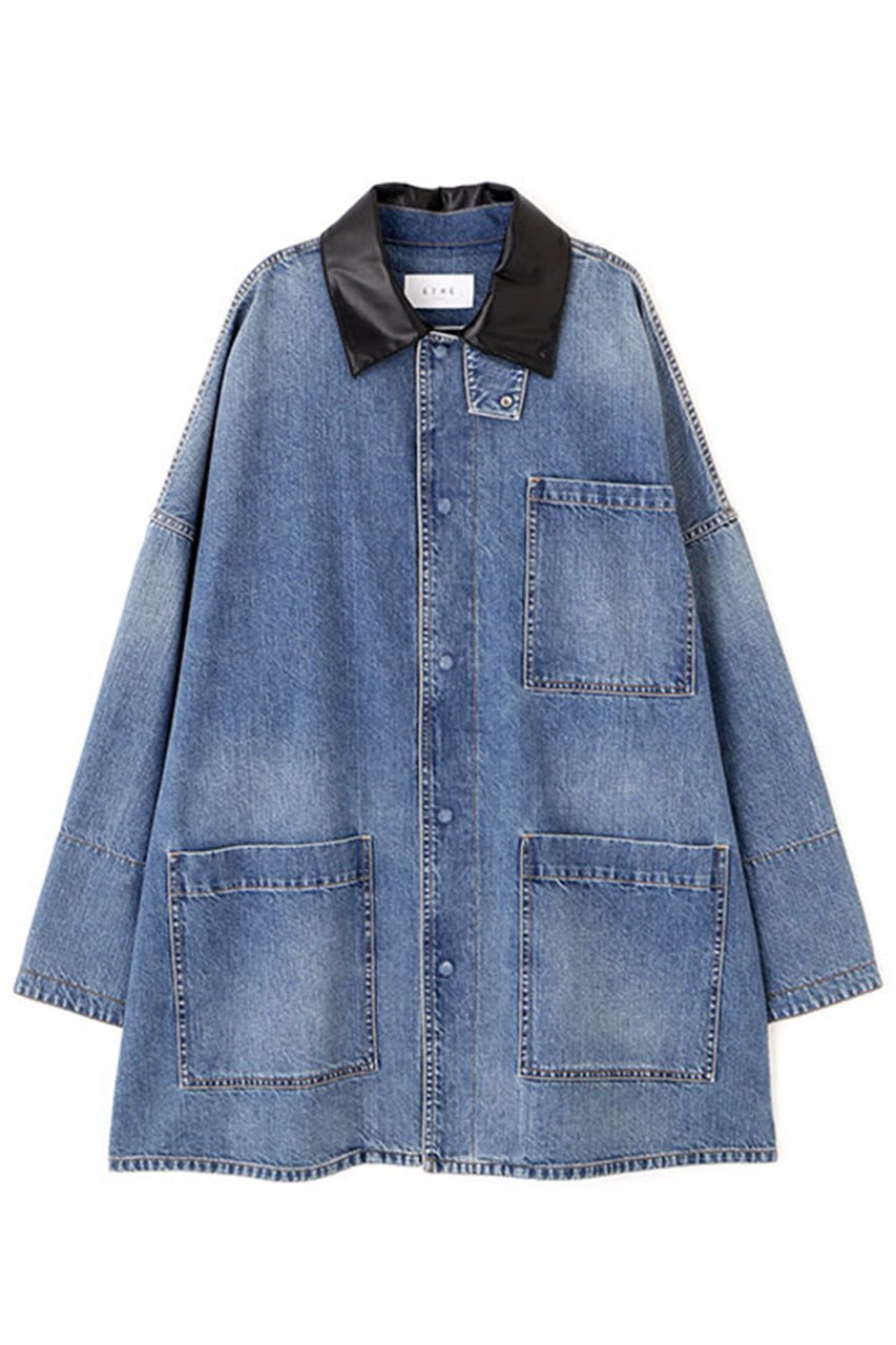 【エトレトウキョウ/ETRE TOKYO】のコンビネックワークディティールジャケット 人気、トレンドファッション・服の通販 founy(ファニー) 　ファッション　Fashion　レディースファッション　WOMEN　アウター　Coat Outerwear　ジャケット　Jackets　おすすめ　Recommend　コンビ　Combination　ジャケット　Jacket　スリーブ　Sleeve　デニム　Denim　フェイクレザー　Faux Leather　フェミニン　Feminine　フロント　Front　ミックス　Mix　ロング　Long　ワイド　Wide　ワーク　Work　ヴィンテージ　Vintage　定番　Standard　other-6|ID: prp329100004447275 ipo3291000000031325326