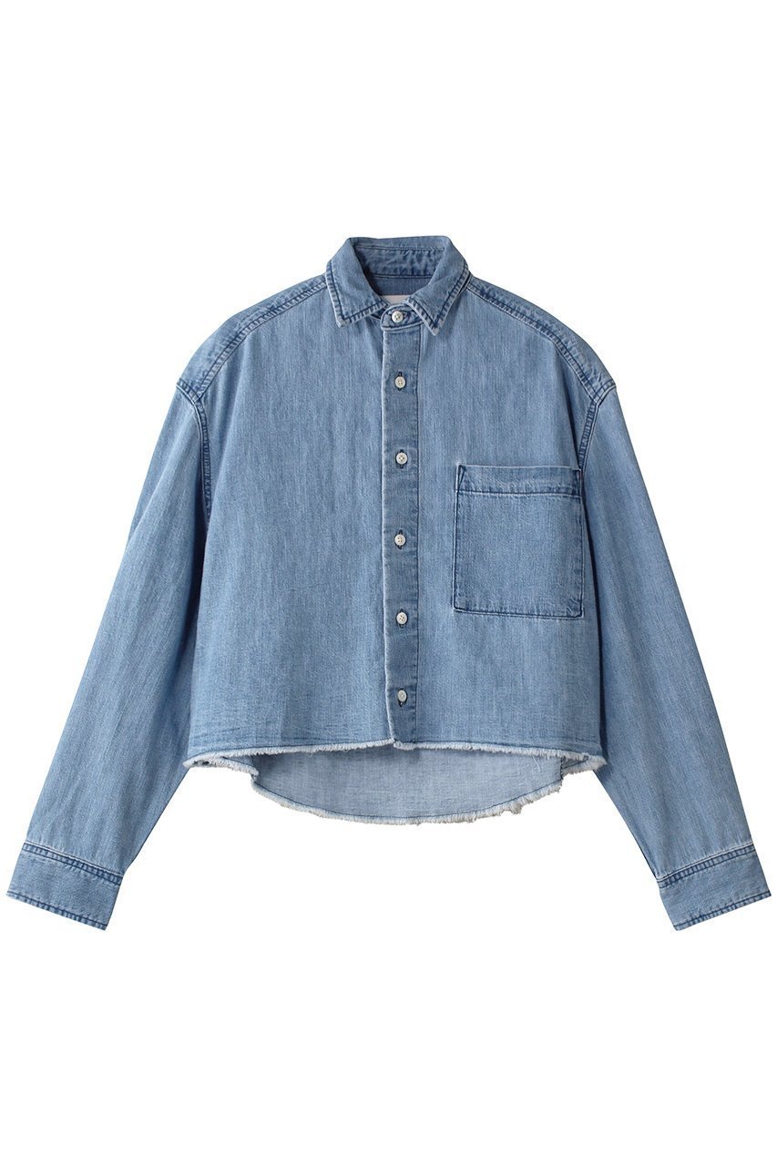 【アッパー ハイツ/upper hights】のTHE CROPPED DENIM SH 人気、トレンドファッション・服の通販 founy(ファニー) 　ファッション　Fashion　レディースファッション　Fashion for Women　トップス・カットソー　Cut & Sew Tops　シャツ・ブラウス・オフィスカジュアル　Elegant Blouses & Button-Ups　クロップド　Cropped, Short Length　スリーブ　Sleeve, Long Sleeve / Short Sleeve　デニム　Denim, Jeans Material　フリンジ　Fringe, Tassel　ボックス　Boxy, Box Shape　ヨーク　Yoke, Yoke Design　ロング　Long, Long-Length　ワイド　Wide, Wide Fit　人気　Popular, Best Seller　夏　Summer　 other-1|ID: prp329100004447278 ipo3291000000032850759