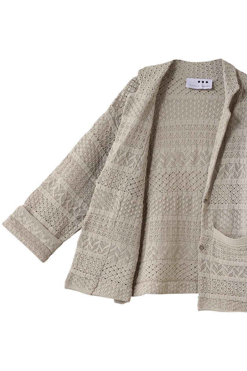 【スリー ドッツ/three dots】のストライプ レースジャケット 人気、トレンドファッション・服の通販 founy(ファニー) 　ファッション　Fashion　レディースファッション　WOMEN　アウター　Coat Outerwear　ジャケット　Jackets　エレガント 上品　Elegant　ジャケット　Jacket　ストライプ　Stripe　デニム　Denim　レース　Race　other-6|ID: prp329100004447303 ipo3291000000031325383