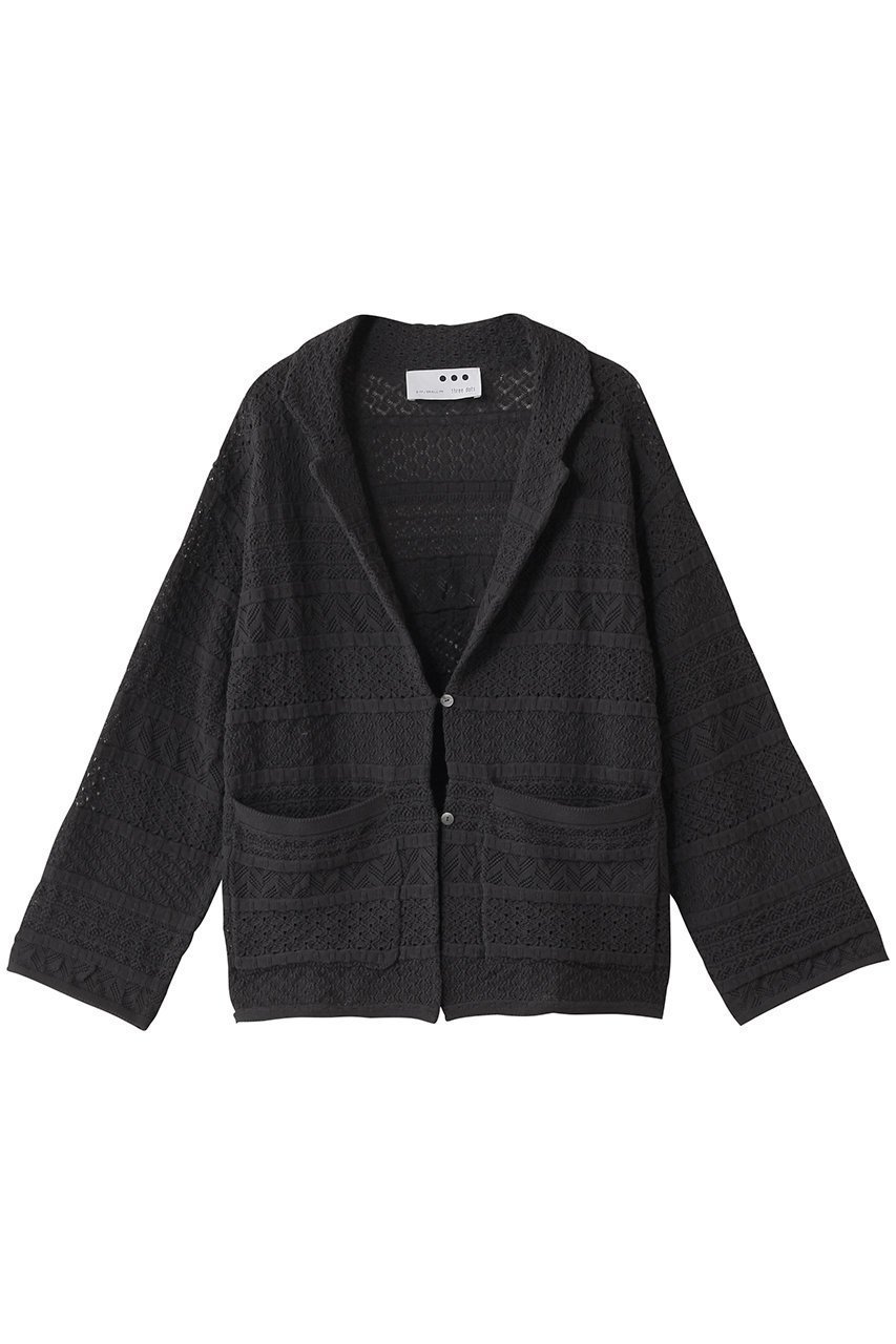 【スリー ドッツ/three dots】のストライプ レースジャケット インテリア・キッズ・メンズ・レディースファッション・服の通販 founy(ファニー) 　ファッション　Fashion　レディースファッション　Fashion for Women　アウター　Coat / Outerwear Collection　レディースジャケット・軽アウター　Jackets　エレガント 上品　Elegant　ジャケット　Jacket, Outerwear　ストライプ　Stripe, Striped Pattern　デニム　Denim, Jeans Material　レース　Lace, Lace Fabric　ソフトブラック|ID: prp329100004447303 ipo3291000000032954571