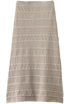 【スリー ドッツ/three dots】のストライプ レーススカート リネンベージュ|ID:prp329100004447304