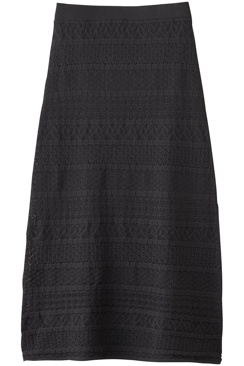 【スリー ドッツ/three dots】のストライプ レーススカート インテリア・キッズ・メンズ・レディースファッション・服の通販 founy(ファニー) 　ファッション　Fashion　レディースファッション　Fashion for Women　スカート　Skirts　ロングスカート　Long Skirts / Maxi & Midi Skirts　シンプル　Simple, Minimal　ストライプ　Stripe, Striped Pattern　パターン　Pattern, Design Print　レース　Lace, Lace Fabric　ロング　Long, Long-Length　エレガント 上品　Elegant　ソフトブラック|ID: prp329100004447304 ipo3291000000035951690