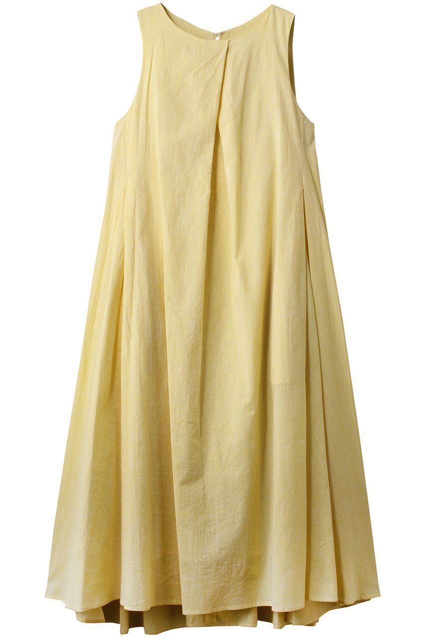 【スリー ドッツ/three dots】のコットンリネン ドレス インテリア・キッズ・メンズ・レディースファッション・服の通販 founy(ファニー) 　ファッション　Fashion　レディースファッション　Fashion for Women　トップス・カットソー　Cut & Sew Tops　ニット　Knit Tops & Sweaters　カジュアルプルオーバー・ニットトップス　Pullovers & Knit Tops / Casual Pullovers　ワンピース　Dresses　フォーマル・パーティードレス・結婚式用ドレス　Elegant & Casual Dresses　シアー　Sheer, See-Through　ドレス　Dress, One-Piece　ノースリーブ　Sleeveless, No-Sleeve　パーティ　Party, Party Style　フレア　Flare, Flared　リネン　Linen, Linen Fabric　イエロー|ID: prp329100004447305 ipo3291000000035560007
