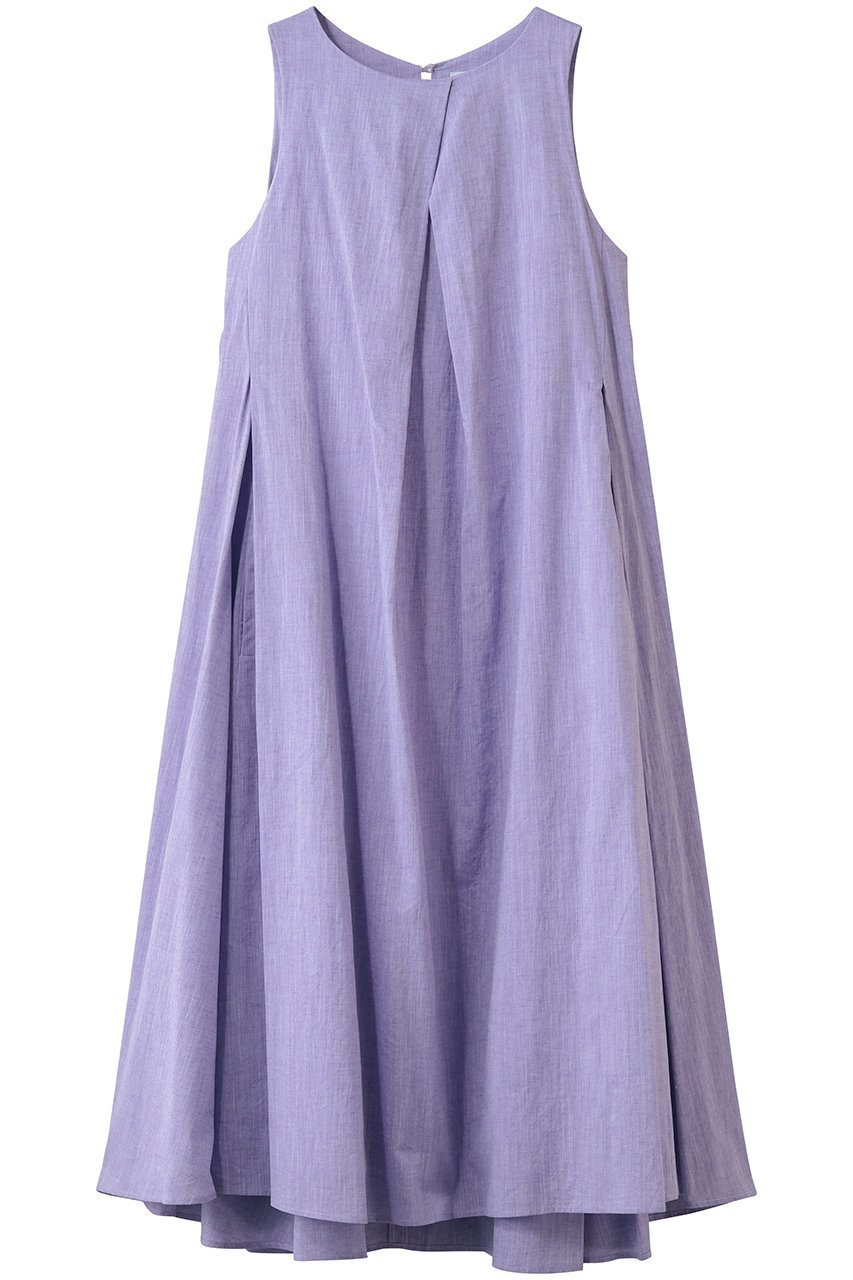 【スリー ドッツ/three dots】のコットンリネン ドレス インテリア・キッズ・メンズ・レディースファッション・服の通販 founy(ファニー) 　ファッション　Fashion　レディースファッション　Fashion for Women　トップス・カットソー　Cut & Sew Tops　ニット　Knit Tops & Sweaters　カジュアルプルオーバー・ニットトップス　Pullovers & Knit Tops / Casual Pullovers　ワンピース　Dresses　フォーマル・パーティードレス・結婚式用ドレス　Elegant & Casual Dresses　シアー　Sheer, See-Through　ドレス　Dress, One-Piece　ノースリーブ　Sleeveless, No-Sleeve　パーティ　Party, Party Style　フレア　Flare, Flared　リネン　Linen, Linen Fabric　再入荷　Restock / Back in Stock　パープル|ID: prp329100004447305 ipo3291000000036623771