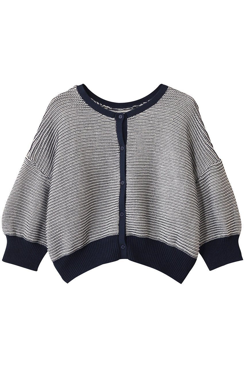【スリー ドッツ/three dots】のメッシュ ハイツイストコットン カーディガン インテリア・キッズ・メンズ・レディースファッション・服の通販 founy(ファニー) 　ファッション　Fashion　レディースファッション　Fashion for Women　トップス・カットソー　Cut & Sew Tops　ニット　Knit Tops & Sweaters　カーディガン・羽織り　Layered Style Cardigans　カーディガン　Cardigan, Knitwear　シンプル　Simple, Minimal　メッシュ　Mesh, Net Fabric　モダン　Modern, Contemporary　ワイド　Wide, Wide Fit　夏　Summer　春　Spring　S/S・春夏　SS, Spring/Summer, Warm Season　ホワイト/ネイビー|ID: prp329100004447306 ipo3291000000032791403