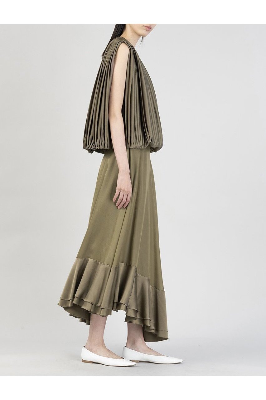 【エステータ/esteta】のドレープサテンフレアスカート 人気、トレンドファッション・服の通販 founy(ファニー) 　ファッション　Fashion　レディースファッション　WOMEN　スカート　Skirt　Aライン/フレアスカート　Flared A-Line Skirts　ロングスカート　Long Skirt　アシンメトリー　Asymmetry　エレガント 上品　Elegant　サテン　Satin　フレア　Flare　ロング　Long　other-6|ID: prp329100004448379 ipo3291000000031325306