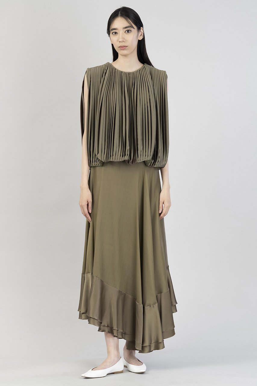 【エステータ/esteta】のドレープサテンフレアスカート 人気、トレンドファッション・服の通販 founy(ファニー) 　ファッション　Fashion　レディースファッション　Fashion for Women　スカート　Skirts　Aライン・フレアスカート　A-Line & Flared Skirts　ロングスカート　Long Skirts / Maxi & Midi Skirts　アシンメトリー　Asymmetrical Style　エレガント 上品　Elegant　サテン　Satin, Glossy Fabric　フレア　Flare, Flared　ロング　Long, Long-Length　other-8|ID: prp329100004448379 ipo3291000000033181893
