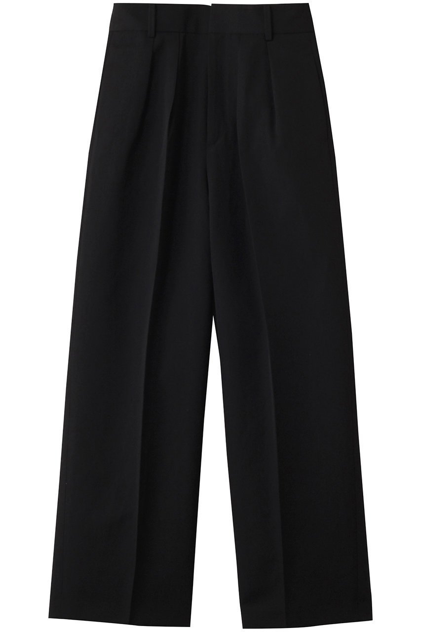 【エステータ/esteta】のウールリネンタックワイドパンツ インテリア・キッズ・メンズ・レディースファッション・服の通販 founy(ファニー) 　ファッション　Fashion　レディースファッション　Fashion for Women　パンツ　Pants & Trousers　リネン　Linen, Linen Fabric　リラックス　Relax, Relaxed Fit　ブラック|ID: prp329100004448380 ipo3291000000032907402