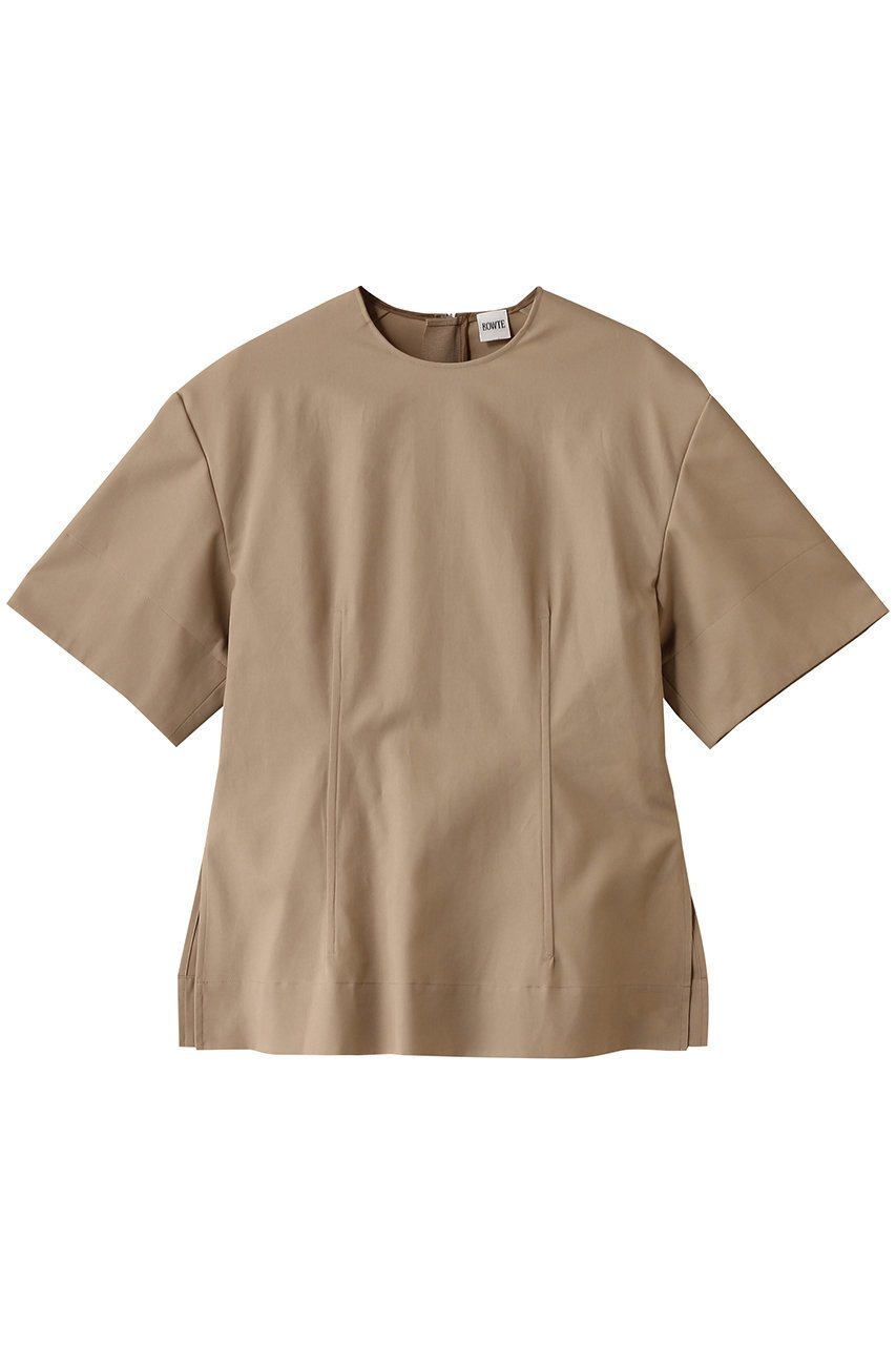【バウト/BOWTE】のFINX COTTON ダブルクロースオーガン Tブラウス インテリア・キッズ・メンズ・レディースファッション・服の通販 founy(ファニー) 　ファッション　Fashion　レディースファッション　WOMEN　トップス・カットソー　Tops/Tshirt　シャツ/ブラウス　Shirts/Blouses　エレガント 上品　Elegant　ショート　Short　シルク　Silk　シンプル　Simple　スリット　Slit　スリーブ　Sleeve　ダブル　Double　フィット　Fit　再入荷　Restock/Back In Stock/Re Arrival　ベージュ|ID: prp329100004448382 ipo3291000000031104367