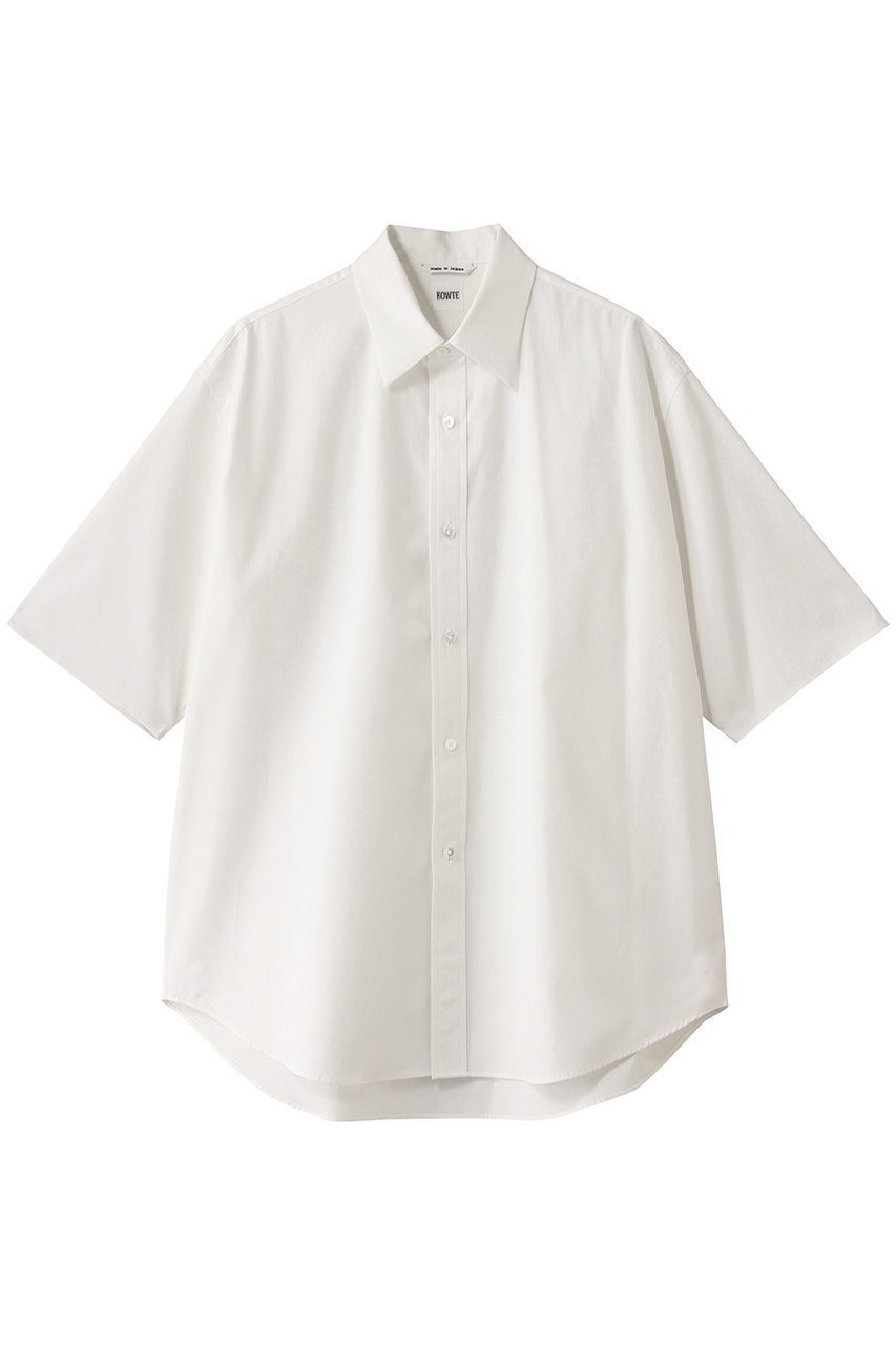 【バウト/BOWTE】のコットン/シルク ハイカウント タイプライター ハーフスリーブシャツ 人気、トレンドファッション・服の通販 founy(ファニー) 　ファッション　Fashion　レディースファッション　Fashion for Women　トップス・カットソー　Cut & Sew Tops　シャツ・ブラウス・オフィスカジュアル　Elegant Blouses & Button-Ups　シアー　Sheer, See-Through　ショート　Short, Short Length　シルク　Silk, 100% Silk　シンプル　Simple, Minimal　スリーブ　Sleeve, Long Sleeve / Short Sleeve　タイプライター　Typewriter Fabric, Crisp Cotton　ハーフ　Half, Half-Length　ベーシック　Basic, Essential　 other-1|ID: prp329100004448385 ipo3291000000036071085