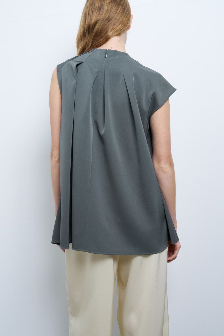 【ランバン オン ブルー/LANVIN en Bleu】のアシンメトリアセツイルブラウス 人気、トレンドファッション・服の通販 founy(ファニー) 　ファッション　Fashion　レディースファッション　WOMEN　トップス・カットソー　Tops/Tshirt　シャツ/ブラウス　Shirts/Blouses　アシンメトリー　Asymmetry　ショート　Short　スリーブ　Sleeve　ドレープ　Drape　ファブリック　Fabric　ラグジュアリー　Luxury　other-3|ID: prp329100004449457 ipo3291000000031617090