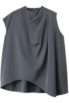 【ランバン オン ブルー/LANVIN en Bleu】のアシンメトリアセツイルブラウス チャコール|ID:prp329100004449457