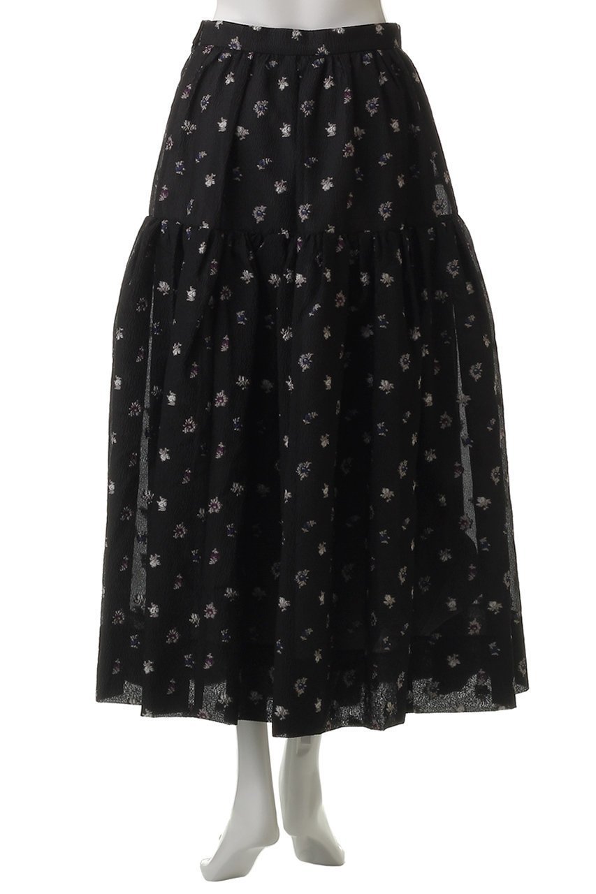 【ランバン オン ブルー/LANVIN en Bleu】のfleurettezジャガードスカート 人気、トレンドファッション・服の通販 founy(ファニー) 　ファッション　Fashion　レディースファッション　Fashion for Women　スカート　Skirts　ロングスカート　Long Skirts / Maxi & Midi Skirts　ギャザー　Gathered, Ruffled　シアー　Sheer, See-Through　シンプル　Simple, Minimal　ファブリック　Fabric, Textile　モダン　Modern, Contemporary　ロング　Long, Long-Length　other-4|ID: prp329100004449459 ipo3291000000032824300