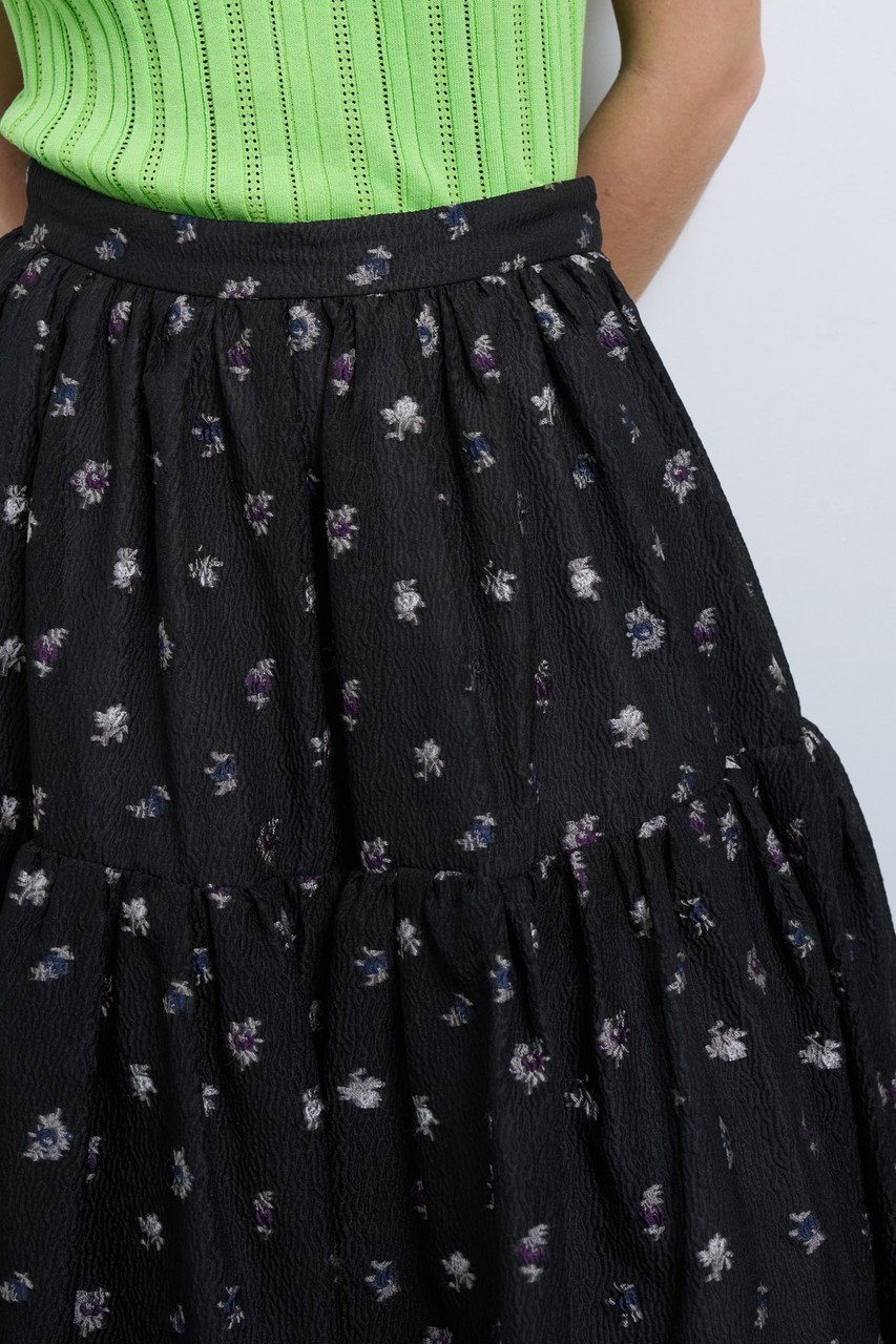 【ランバン オン ブルー/LANVIN en Bleu】のfleurettezジャガードスカート 人気、トレンドファッション・服の通販 founy(ファニー) 　ファッション　Fashion　レディースファッション　Fashion for Women　スカート　Skirts　ロングスカート　Long Skirts / Maxi & Midi Skirts　ギャザー　Gathered, Ruffled　シアー　Sheer, See-Through　シンプル　Simple, Minimal　ファブリック　Fabric, Textile　モダン　Modern, Contemporary　ロング　Long, Long-Length　other-7|ID: prp329100004449459 ipo3291000000032824303