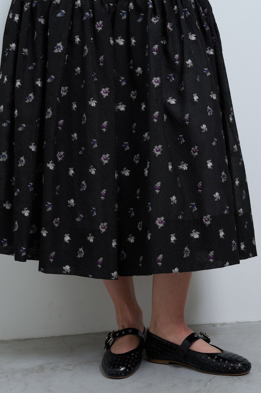 【ランバン オン ブルー/LANVIN en Bleu】のfleurettezジャガードスカート 人気、トレンドファッション・服の通販 founy(ファニー) 　ファッション　Fashion　レディースファッション　Fashion for Women　スカート　Skirts　ロングスカート　Long Skirts / Maxi & Midi Skirts　ギャザー　Gathered, Ruffled　シアー　Sheer, See-Through　シンプル　Simple, Minimal　ファブリック　Fabric, Textile　モダン　Modern, Contemporary　ロング　Long, Long-Length　other-8|ID: prp329100004449459 ipo3291000000032824304