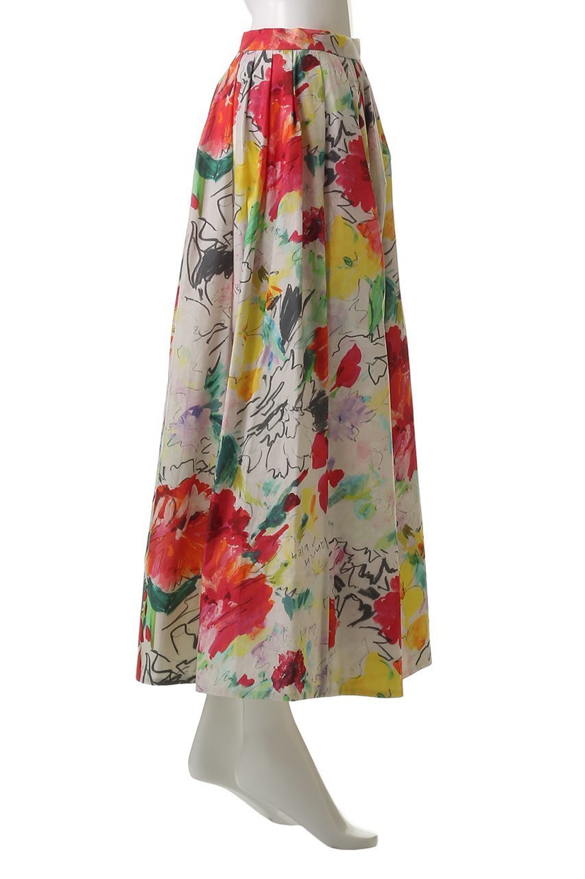 【ランバン オン ブルー/LANVIN en Bleu】のfleur de fleur タックスカート 人気、トレンドファッション・服の通販 founy(ファニー) 　ファッション　Fashion　レディースファッション　WOMEN　スカート　Skirt　ロングスカート　Long Skirt　タイプライター　Typewriter　ファブリック　Fabric　フラワー　Flower　プリント　Print　ロング　Long　再入荷　Restock/Back In Stock/Re Arrival　other-7|ID: prp329100004449463 ipo3291000000031604103