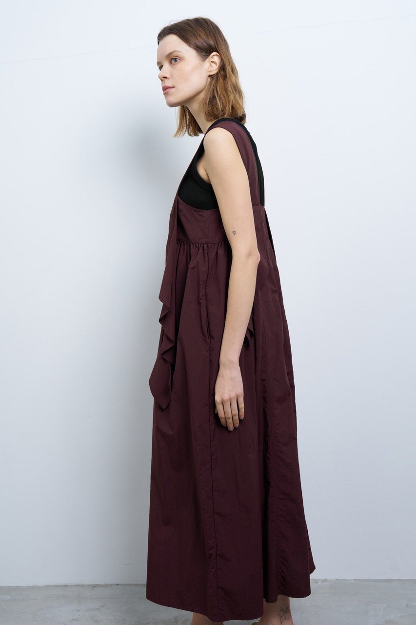 【ランバン オン ブルー/LANVIN en Bleu】のアシンメラッフルノースリーブワンピース 人気、トレンドファッション・服の通販 founy(ファニー) 　ファッション　Fashion　レディースファッション　Fashion for Women　ワンピース　Dresses　チュニック　Tunic Tops & Dresses　アシンメトリー　Asymmetrical Style　チュニック　Tunic, Long Top　バランス　Balance, Style Balance　メランジ　Melange, Mixed Yarn　ラッフル　Ruffle, Frill　ロング　Long, Long-Length　other-7|ID: prp329100004449464 ipo3291000000032863333