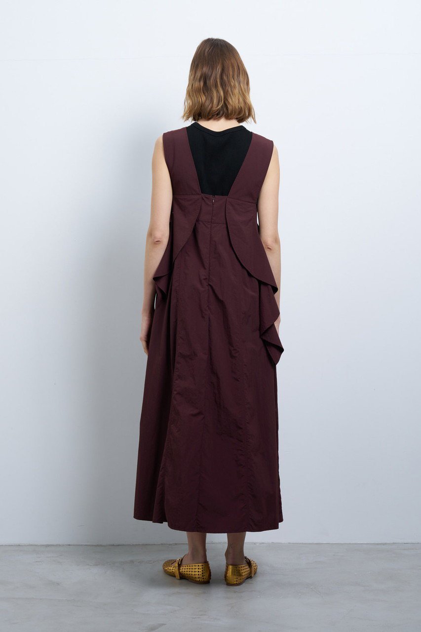 【ランバン オン ブルー/LANVIN en Bleu】のアシンメラッフルノースリーブワンピース 人気、トレンドファッション・服の通販 founy(ファニー) 　ファッション　Fashion　レディースファッション　Fashion for Women　ワンピース　Dresses　チュニック　Tunic Tops & Dresses　アシンメトリー　Asymmetrical Style　チュニック　Tunic, Long Top　バランス　Balance, Style Balance　メランジ　Melange, Mixed Yarn　ラッフル　Ruffle, Frill　ロング　Long, Long-Length　other-8|ID: prp329100004449464 ipo3291000000032863340