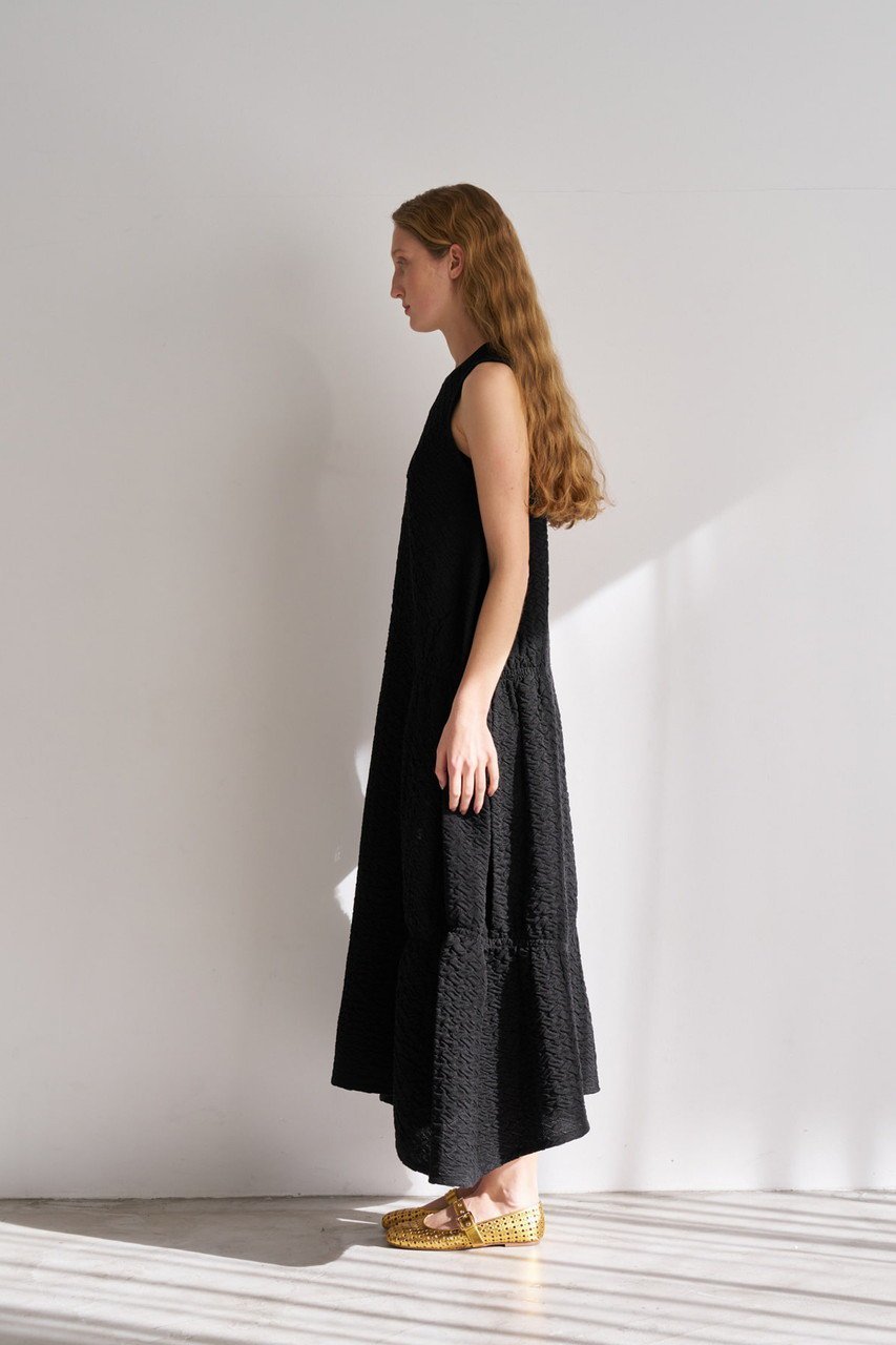 【ランバン オン ブルー/LANVIN en Bleu】のジャガードニットフレアワンピース 人気、トレンドファッション・服の通販 founy(ファニー) 　ファッション　Fashion　レディースファッション　WOMEN　ワンピース　Dress　チュニック　Tunic　ギャザー　Gather　シアー　Sheer　チュニック　Tunic　ファブリック　Fabric　フレア　Flare　ロング　Long　再入荷　Restock/Back In Stock/Re Arrival　other-3|ID: prp329100004449465 ipo3291000000031254010