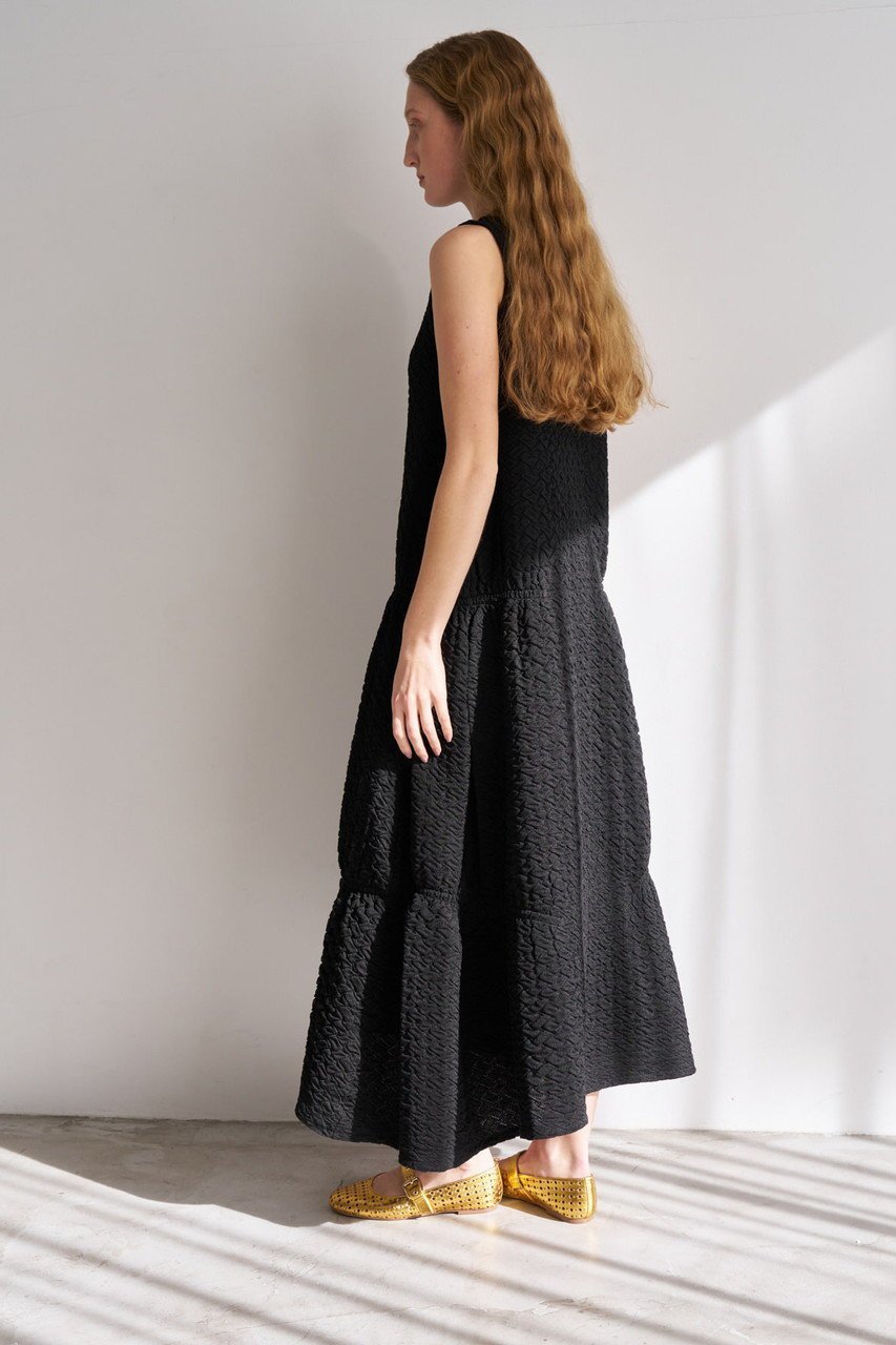 【ランバン オン ブルー/LANVIN en Bleu】のジャガードニットフレアワンピース 人気、トレンドファッション・服の通販 founy(ファニー) 　ファッション　Fashion　レディースファッション　WOMEN　ワンピース　Dress　チュニック　Tunic　ギャザー　Gather　シアー　Sheer　チュニック　Tunic　ファブリック　Fabric　フレア　Flare　ロング　Long　再入荷　Restock/Back In Stock/Re Arrival　other-4|ID: prp329100004449465 ipo3291000000031254012