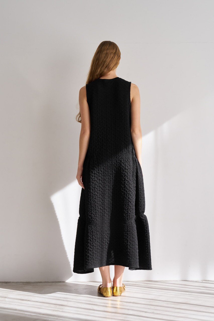 【ランバン オン ブルー/LANVIN en Bleu】のジャガードニットフレアワンピース 人気、トレンドファッション・服の通販 founy(ファニー) 　ファッション　Fashion　レディースファッション　WOMEN　ワンピース　Dress　チュニック　Tunic　ギャザー　Gather　シアー　Sheer　チュニック　Tunic　ファブリック　Fabric　フレア　Flare　ロング　Long　再入荷　Restock/Back In Stock/Re Arrival　other-6|ID: prp329100004449465 ipo3291000000031325260
